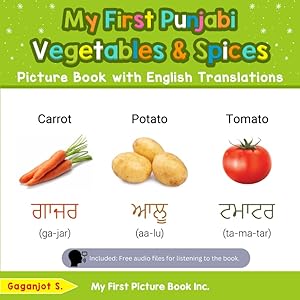 My First Punjabi Vegetables & Spices Picture Book with English Translations: Bilingual Early Learning & Easy Teaching Punjabi Books for Kids (Teach & Learn Basic Punjabi words for Children) by Gaganjot S.