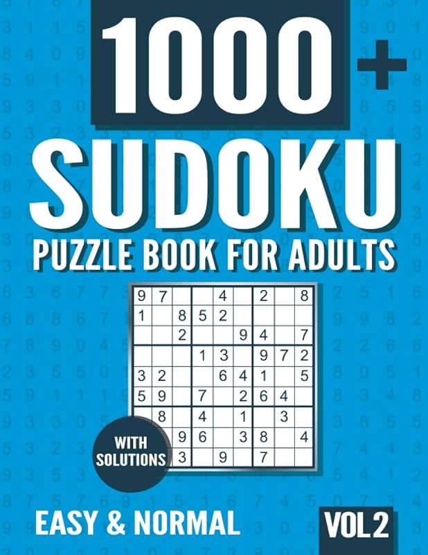 Sudoku Puzzle Book for Adults: 1000+ Easy and Normal Sudoku Puzzles with Solutions - Vol. 2 by visupuzzle books