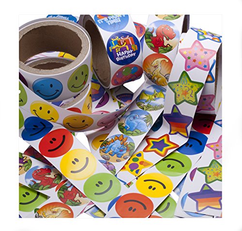 Fun toys 5 Rolls of 100 Assorted Stickers