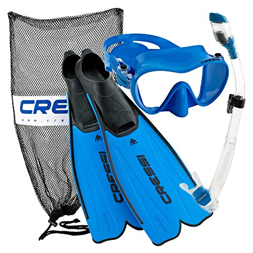 Cressi Rondinella Full Foot Mask Fin Snorkel Set with Bag