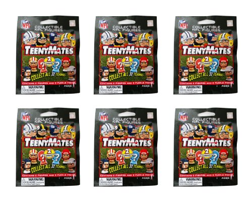 Party Animal NFL TeenyMates Playset with 2 Figures and 2 Puzzle Pieces (6-Pack)( STYLE MAY VARY)