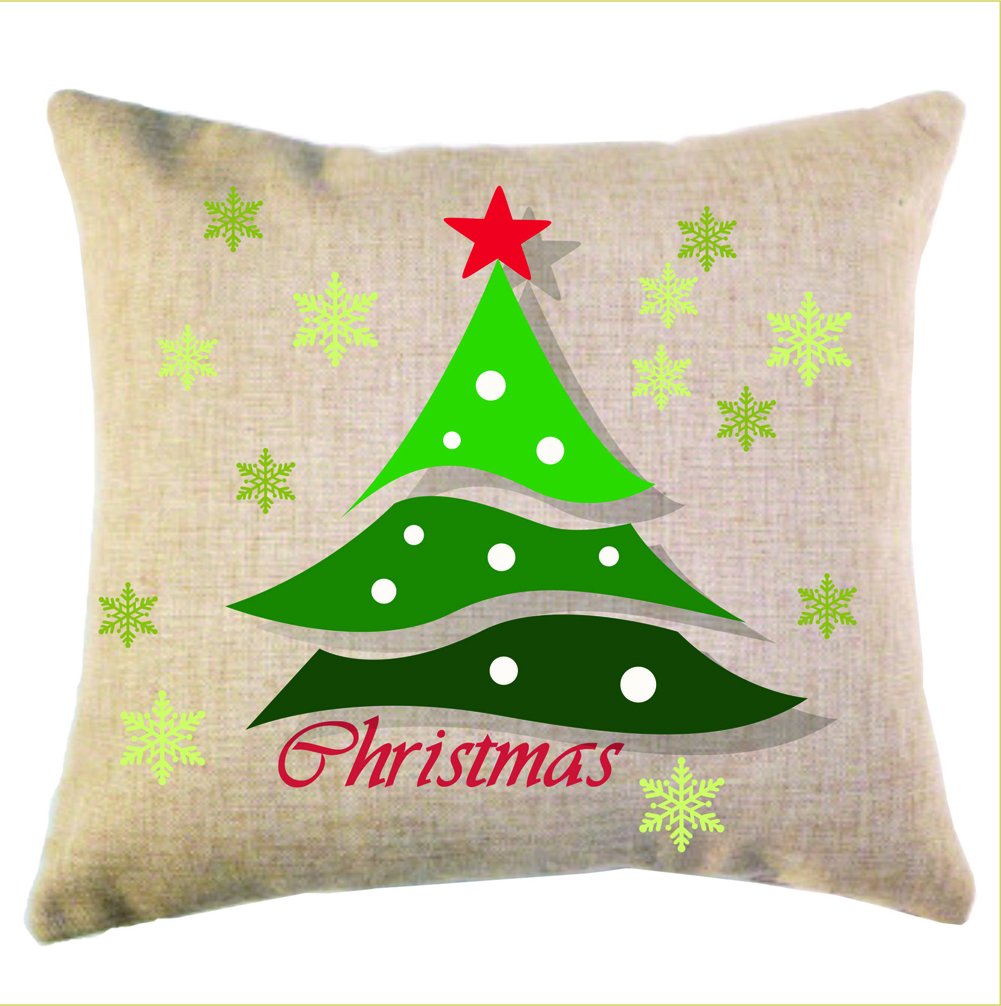 

Banner Bonnie Linen Cotton Decorative Personalized Christmas Pillow Case Holiday Cushion Cover