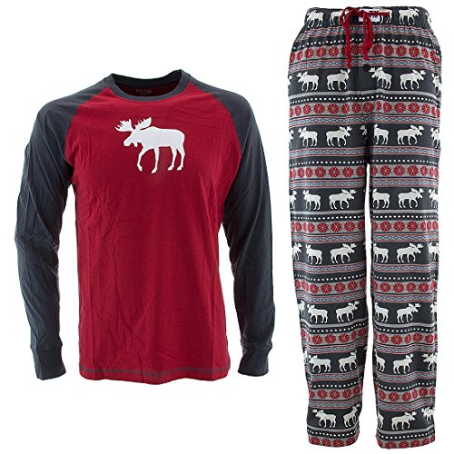Lazy One Men's Pajamas Moose Fair Isle