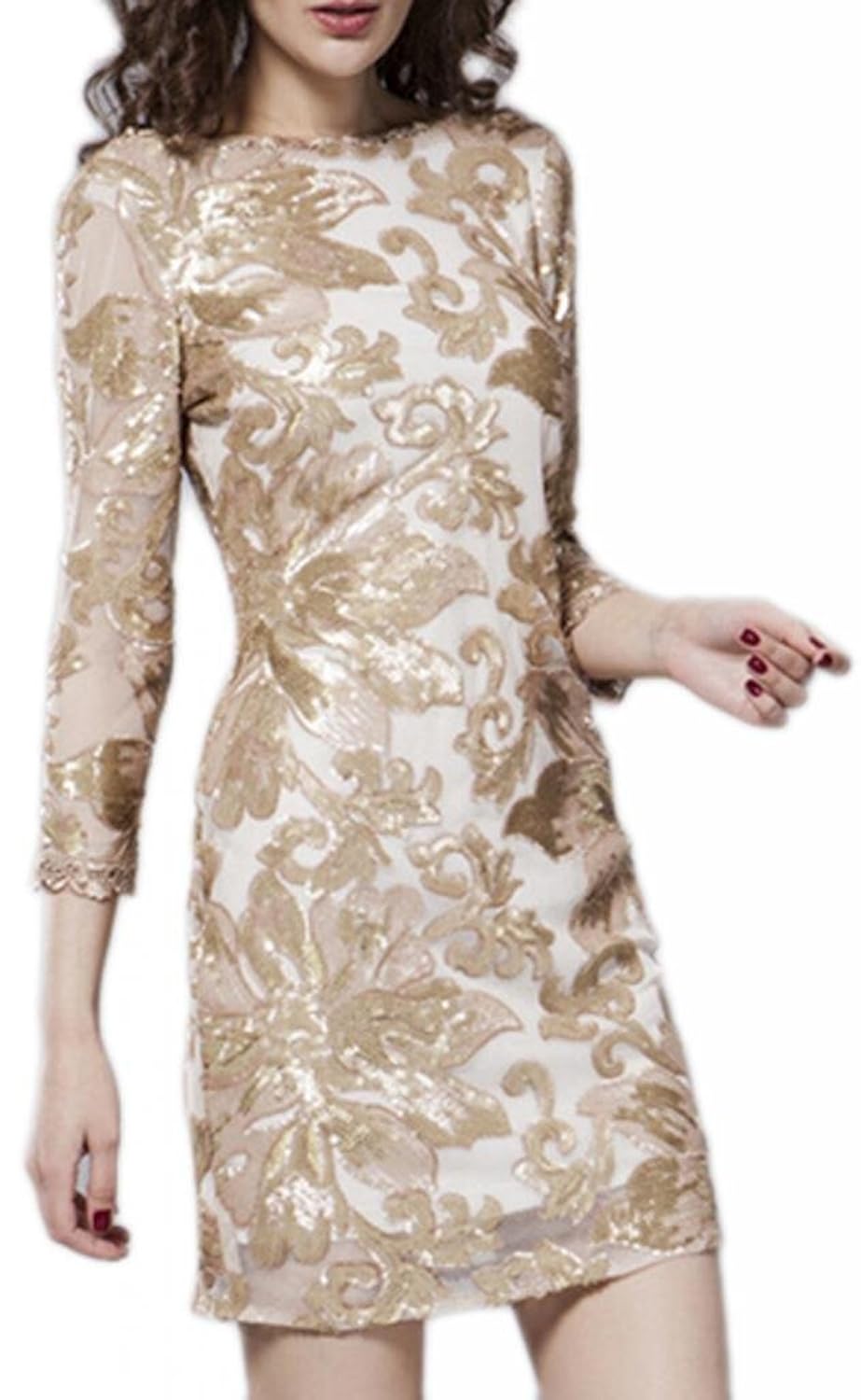 

Butterfly Lace Bride Gown Cocktail Dress Sexy V-neck Evening Gowns(As Picture)