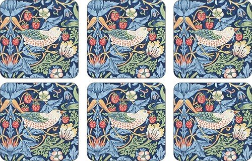 Pimpernel Strawberry Thief Blue Set of 6 Coasters 2010268717