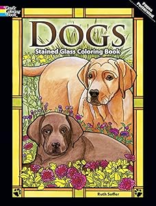 Dogs Stained Glass Coloring Book