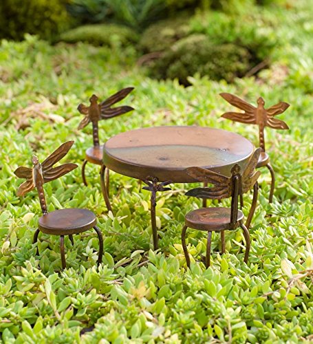 

Fairy Garden Dragonfly Table and Four Chairs