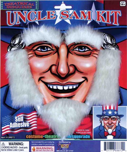 Deluxe Uncle Sam Moustache & Beard Adult Costume Set