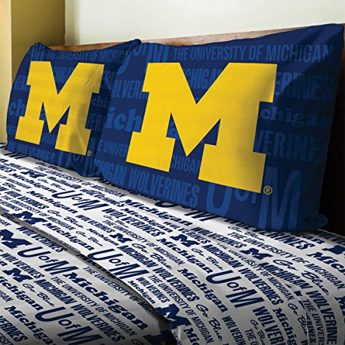 4pc NCAA Michigan Wolverines Full Sheet Set College Anthem Bedding