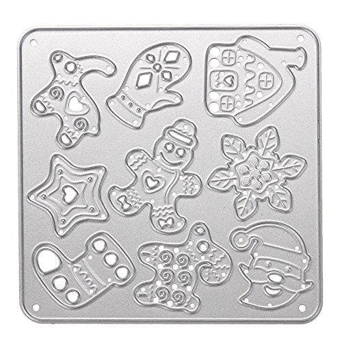 Whitelotous Cutting Dies Stencil Metal Mould for DIY Scrapbook Album Paper Card (Christmas Theme)