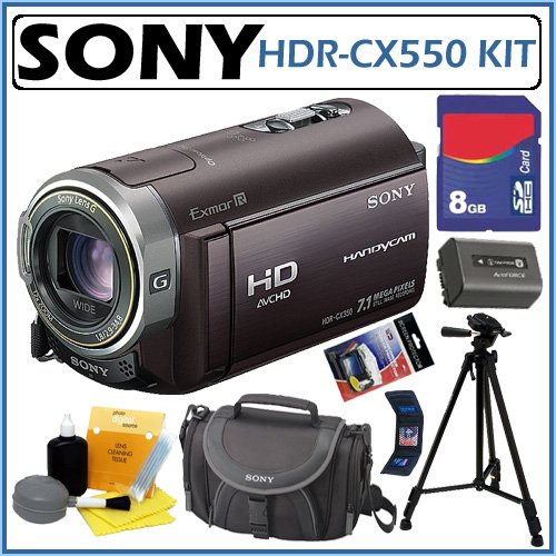 Sony HDRCX550V 64GB High Definition Handycam Camcorder + 8GB Accessory Kit