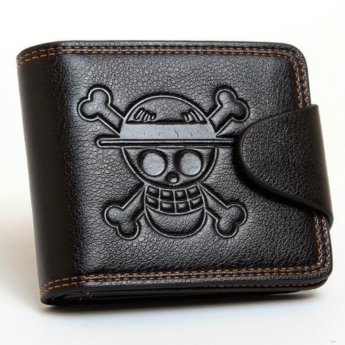 Everyday Better Life One Piece Anime Pictures Designed Men's Bi-fold Cartoon Wallet
