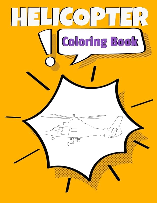 Helicopter Coloring Book: Awesome Helicopter Coloring Book For Adults & Teen Kids. by Teesson Ink