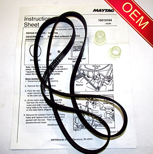 22002040 - ORIGINAL FACTORY OEM BELT & ISOLATOR KIT FOR MAYTAG NEPTUNE, ADMIRAL, AND CROSLEY WASHING MACHINES ( Will come in sealed Maytag or Whirlpool Bag with Instructions)