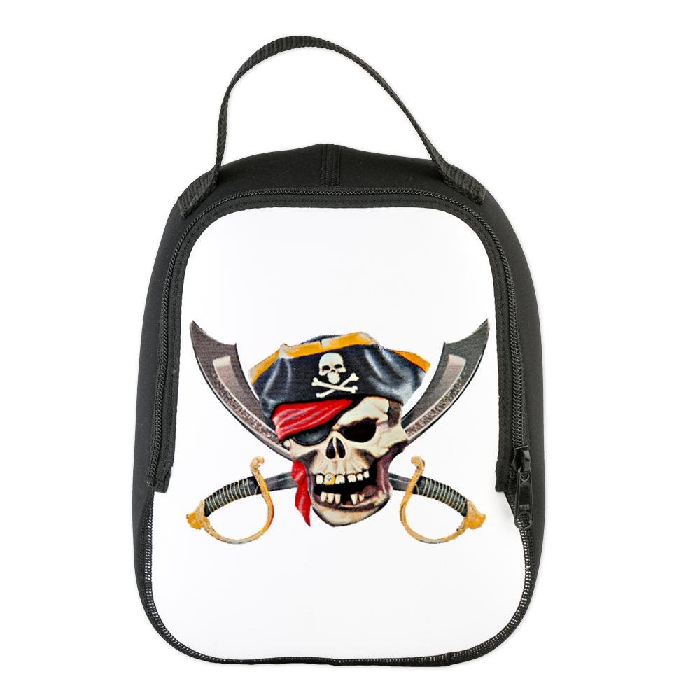 

Neoprene Lunch Bag Pirate Skull Eyepatch Gold Tooth
