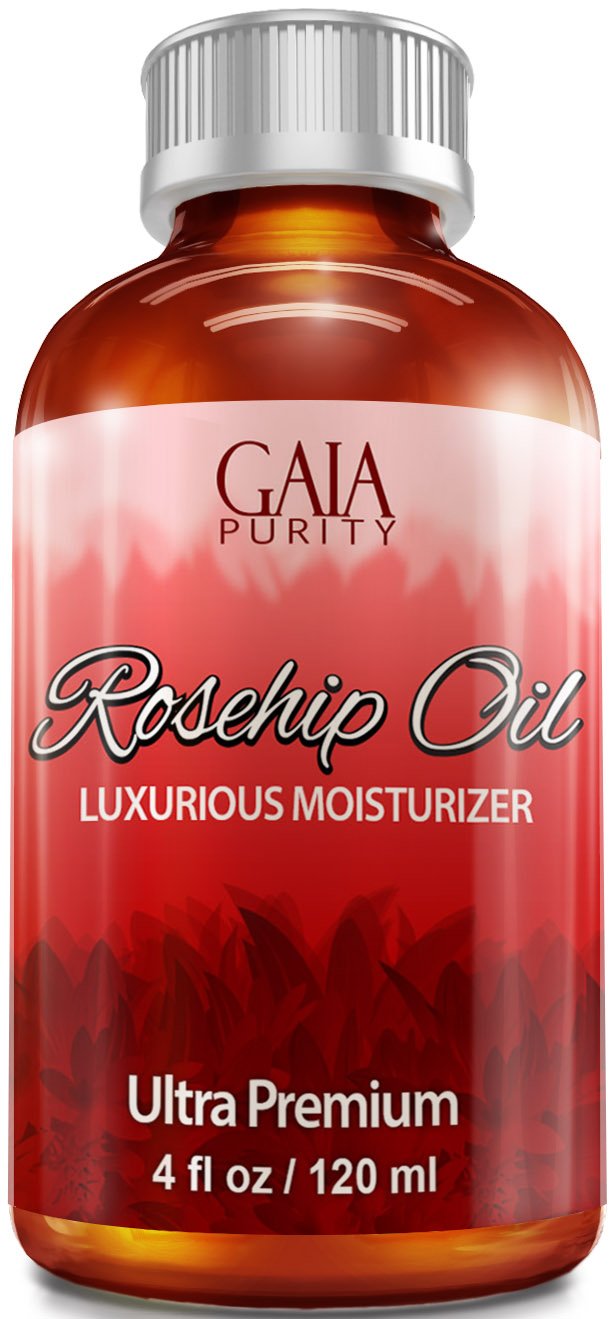 

Rosehip Oil, Large 4oz - All Natural, Best Moisturizer for Face, Hair & Body to Help Heal Dry Skin, Diminish Scars, Discoloration, Acne, Wrinkles, Stretch Marks, Eczema, Skin Tags and Brittle Nails. Cold Pressed, Unrefined, Virgin Rose Hip Seed Oil with