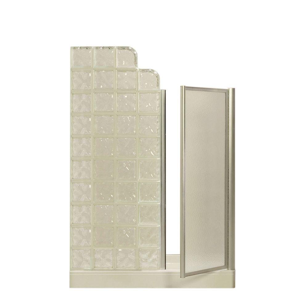 

59-1/2in.x32-1/4in.x86in. Standard Fit Shower Kit in White Acrylic Base/Silver-Hamrd Door/Left Drain/Decora/ProVantage