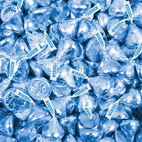 HERSHEY'S KISSES Candy Light BlueFoiled Milk Chocolate - Bulk Candy (Light Blue, 4lb)