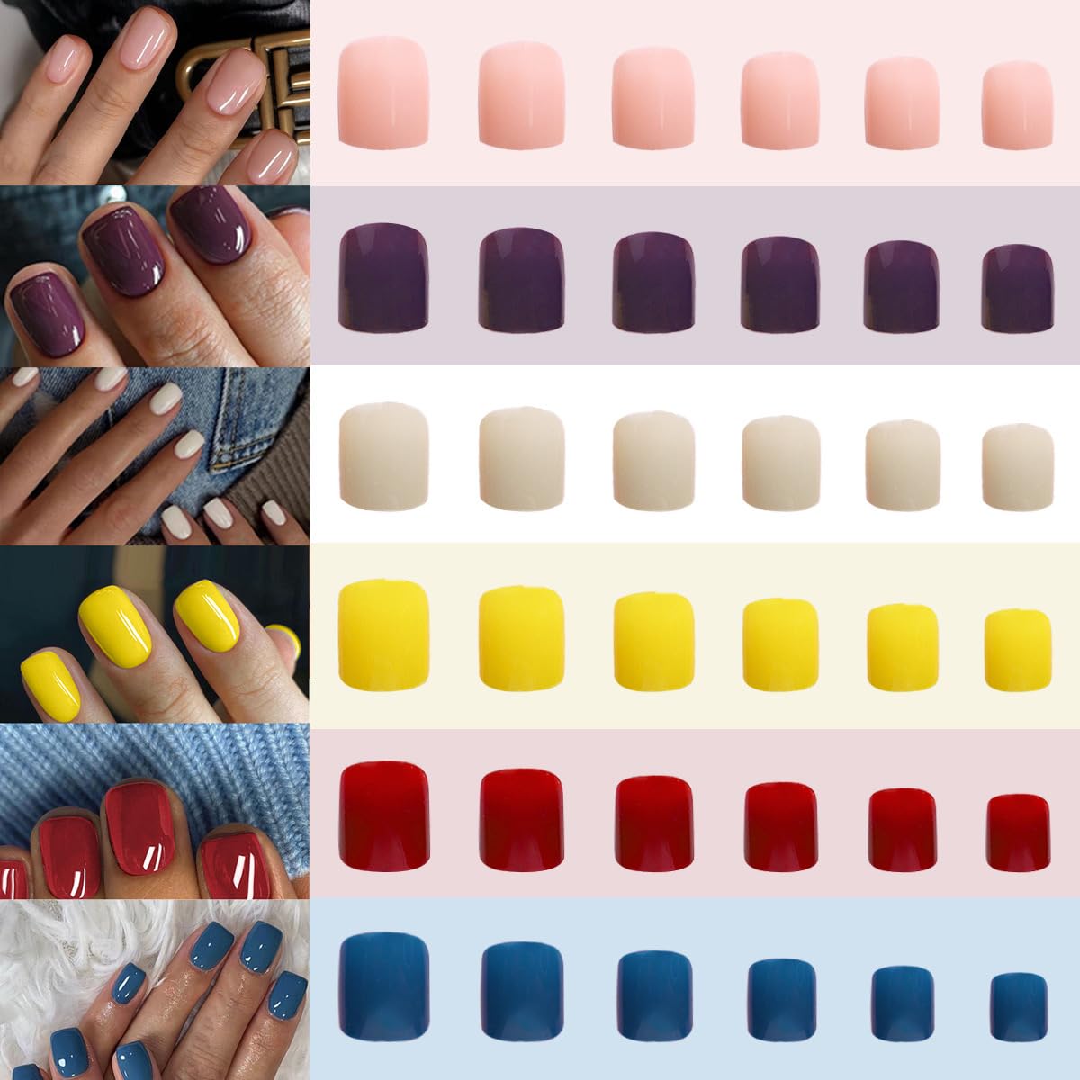 Franse kunstnagels vierkant met bloemendesign voor dames_voghion.com