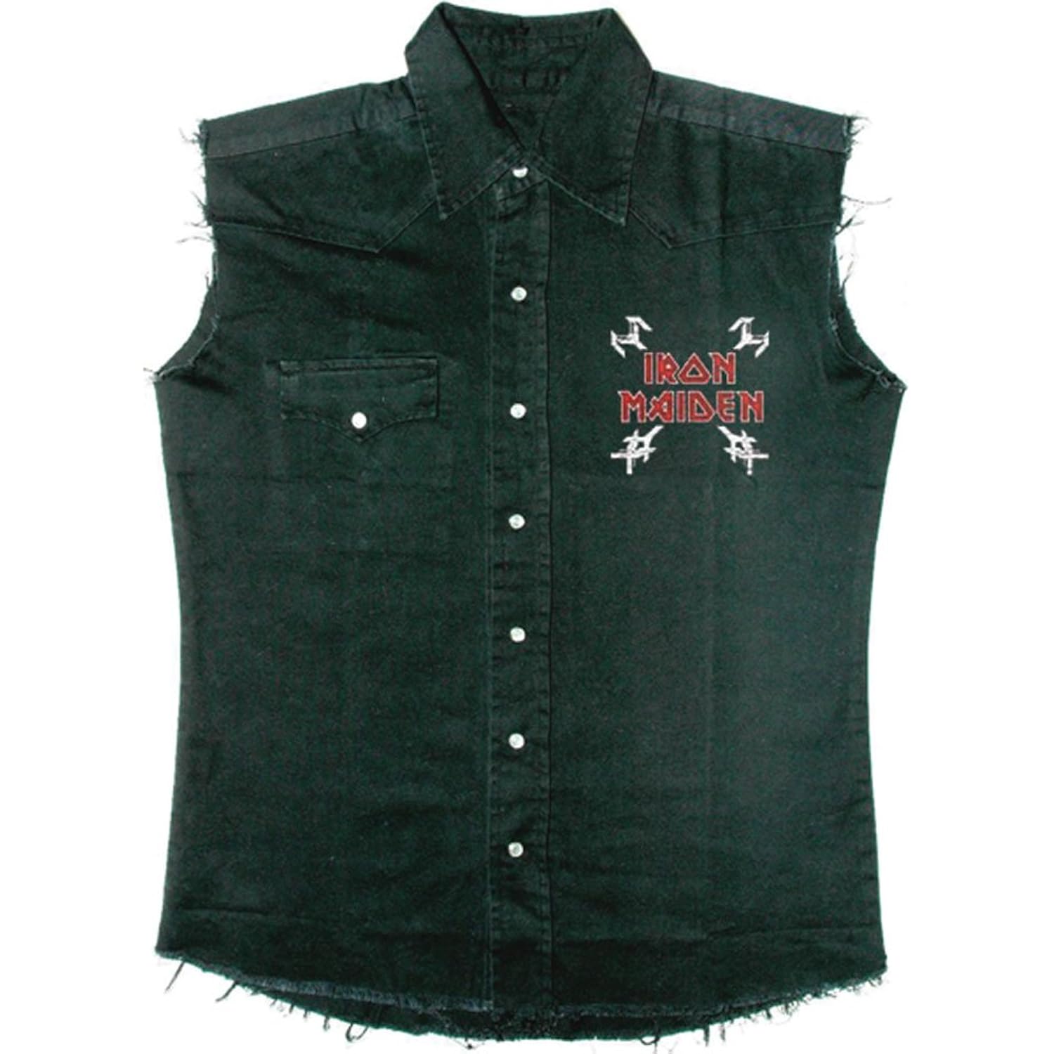 

Iron Maiden Men's The Final Frontier Vintage Skull Work Shirt Black