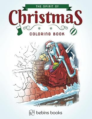 The Spirit of Christmas Coloring Book: Christmas gift books for kids adults, 8.5" x 11", 80 pages with 40 Unique Illustrations, holiday road trip activity