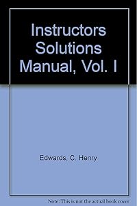 Instructors Solutions Manual, Vol. I