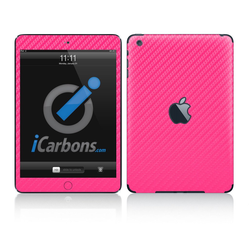 

iCarbons Pink Carbon Fiber Vinyl Skin for iPad Mini Combo (1st Gen.) Wifi Only