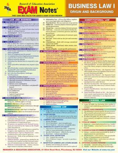 EXAMNotes for Business Law I (EXAMNotes) by Editors of REA