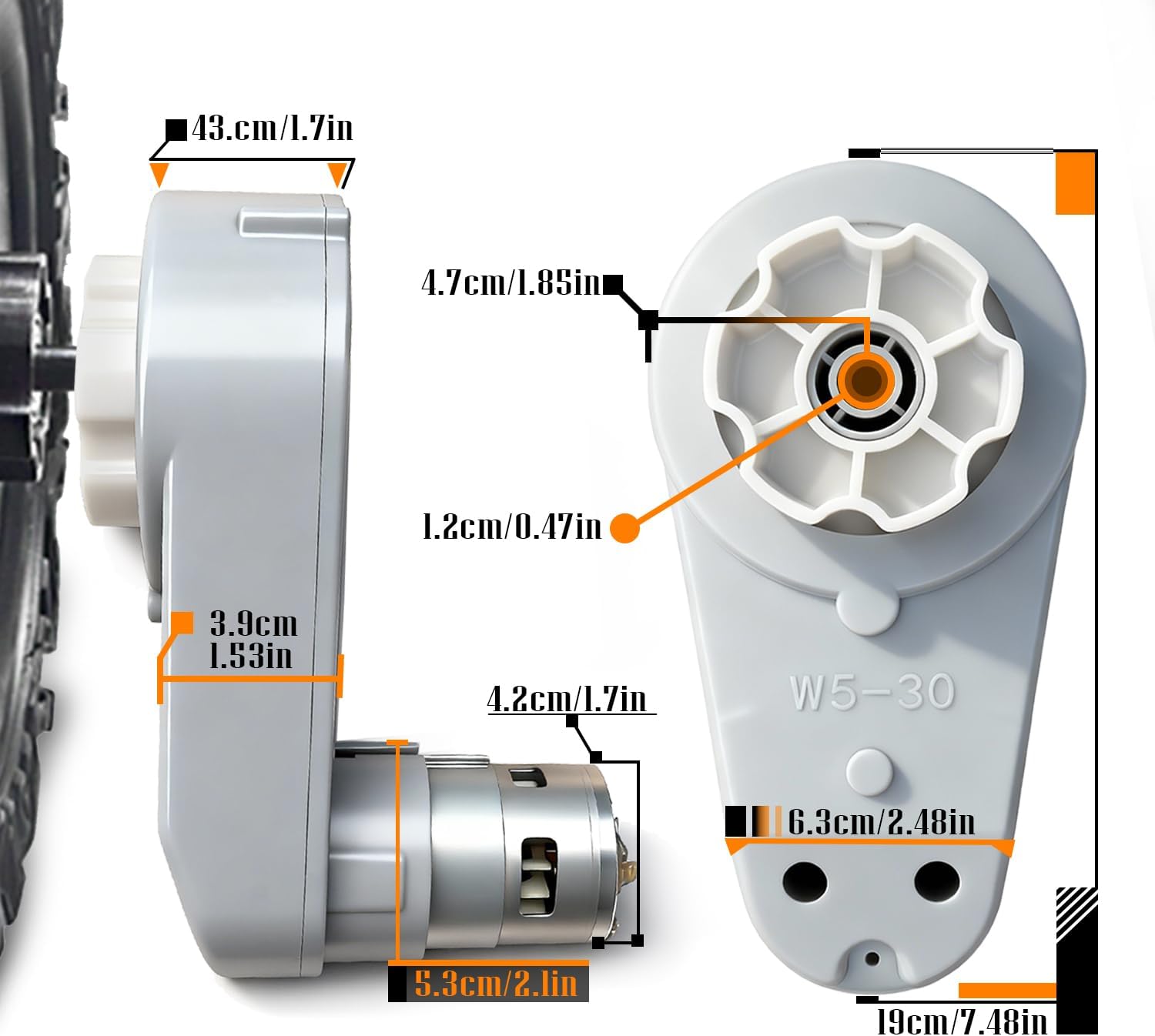 24 Volt RS775 High-Speed Motor Gearbox