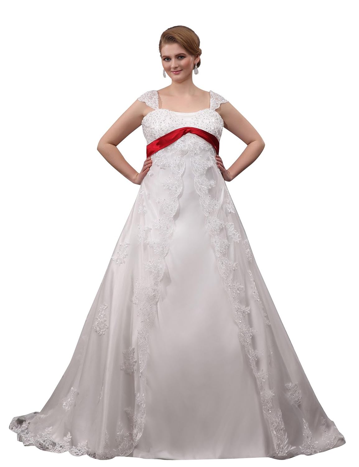 

JOLLY BRIDAL Lace Beading Bridal Gown Plus Size