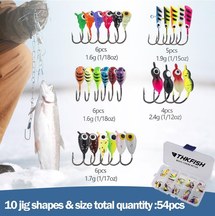 54PCS Ice Fishing Lures Glow in Dark Crappie Lures Ice Fishing Gear for Panfish | eBay 54PCS Ice Fishing Lures Glow in Dark Crappie Lures Ice Fishing Gear for Panfish | eBay