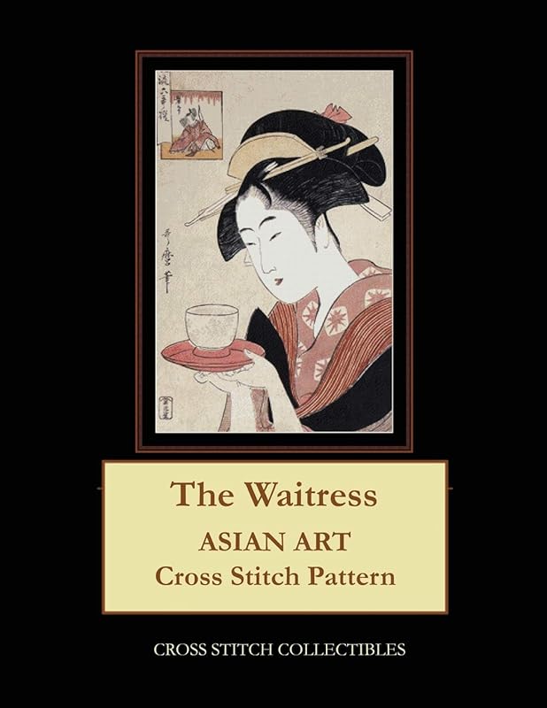 The Waitress: Asian Art Cross Stitch Pattern by Cross Stitch Collectibles