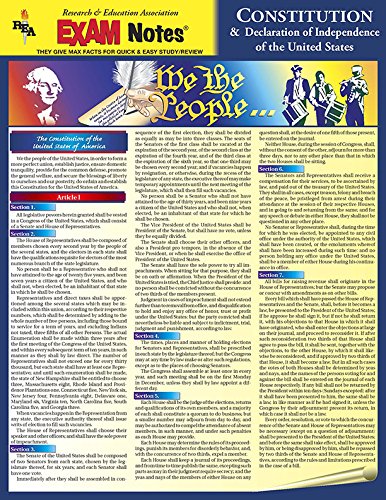 Constitution and Declaration of Independence Quick Access Chart (Quick Access Reference Charts) by Editors of REA
