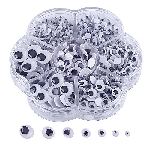 Kuuqa 650 Pieces Googly Eyes Wiggle Eyes Self Adhesive Googly Eyes (7 Sizes)