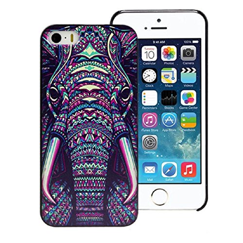 Suppion Fashion Aztec Animal Hard Back Plastic Case Cover For iphone 5 5G 5S (Elephant)