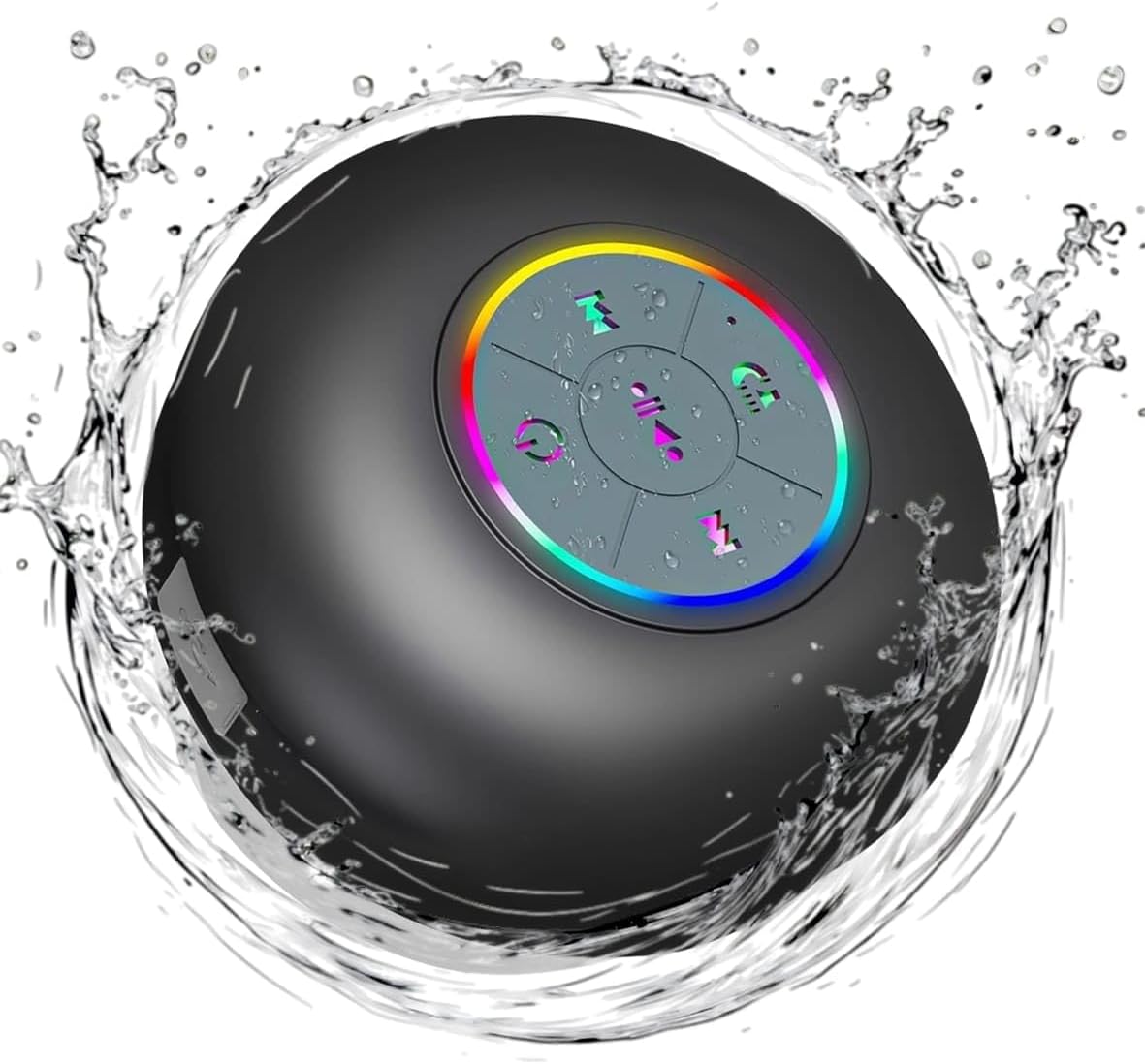 Bluetooth Shower Speaker With LED – Portable Wireless Mini Speaker With Mic & Suction Cup, IPX4 Water Resistant For Shower, Travel,Pool,River Floating_voghion.com