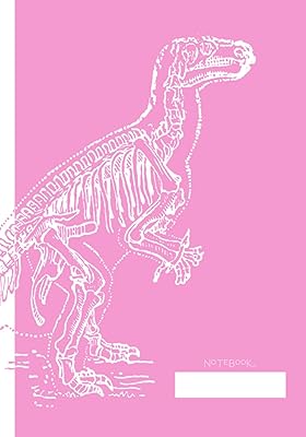 Pink Dinosaur Notebook (College Ruled): 7 x 10 in (B5) Composition Book with wraparound design and contrast spine