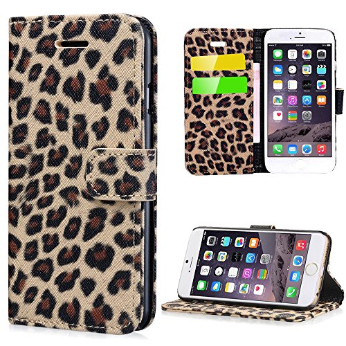 iPhone 6 Case, Pasonomi® LEOPARD Leather Wallet Flip Cover Stand Case for Apple iPhone 6 4.7 inch (4.7