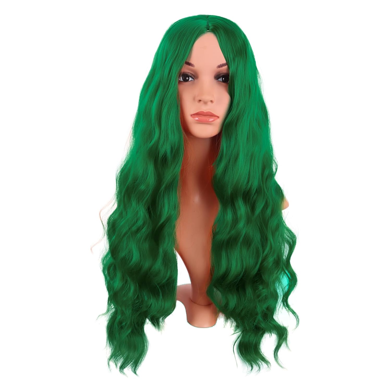 Parrucca donna lunga ondulata sintetica per cosplay viola scuro_voghion.com