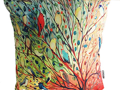 

Oil Painting Hundreds of Birds Cotton Linen Throw Pillow Case Cushion Cover Home Sofa Decorative 18 X 18 Inch