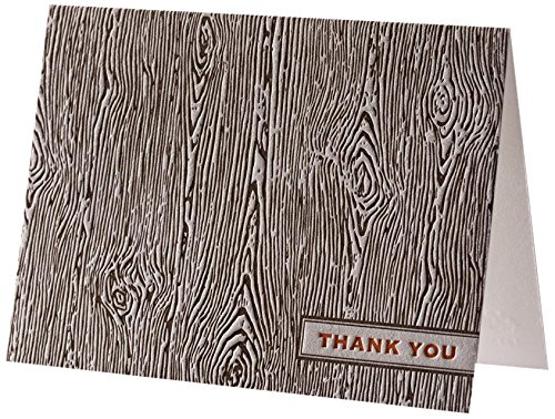 Algopix Similar Product 5 - Wood Grain Letterpress Thank You Notes