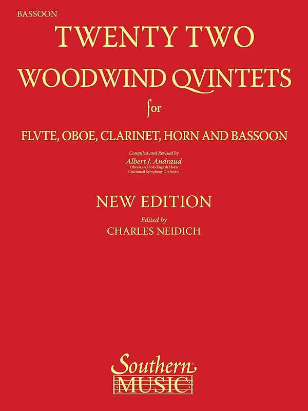 22 Woodwind Quintets - New Edition: Bassoon Part by Charles Neidich