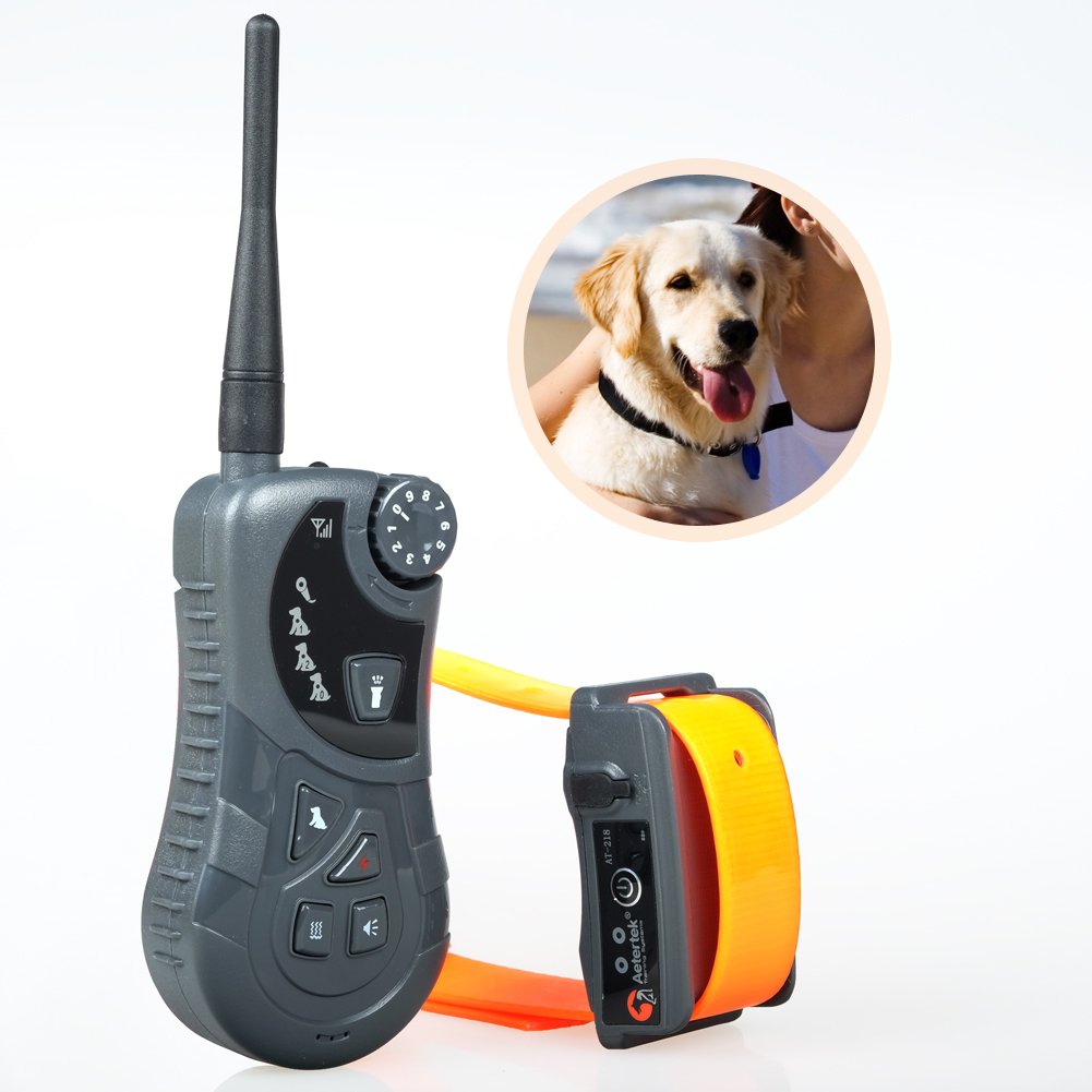 

Aetertek AT-218 Submersible Remote 550M 1 Dog Training Trainer Pet Shock Control Collar With Auto Anti Bark Feature