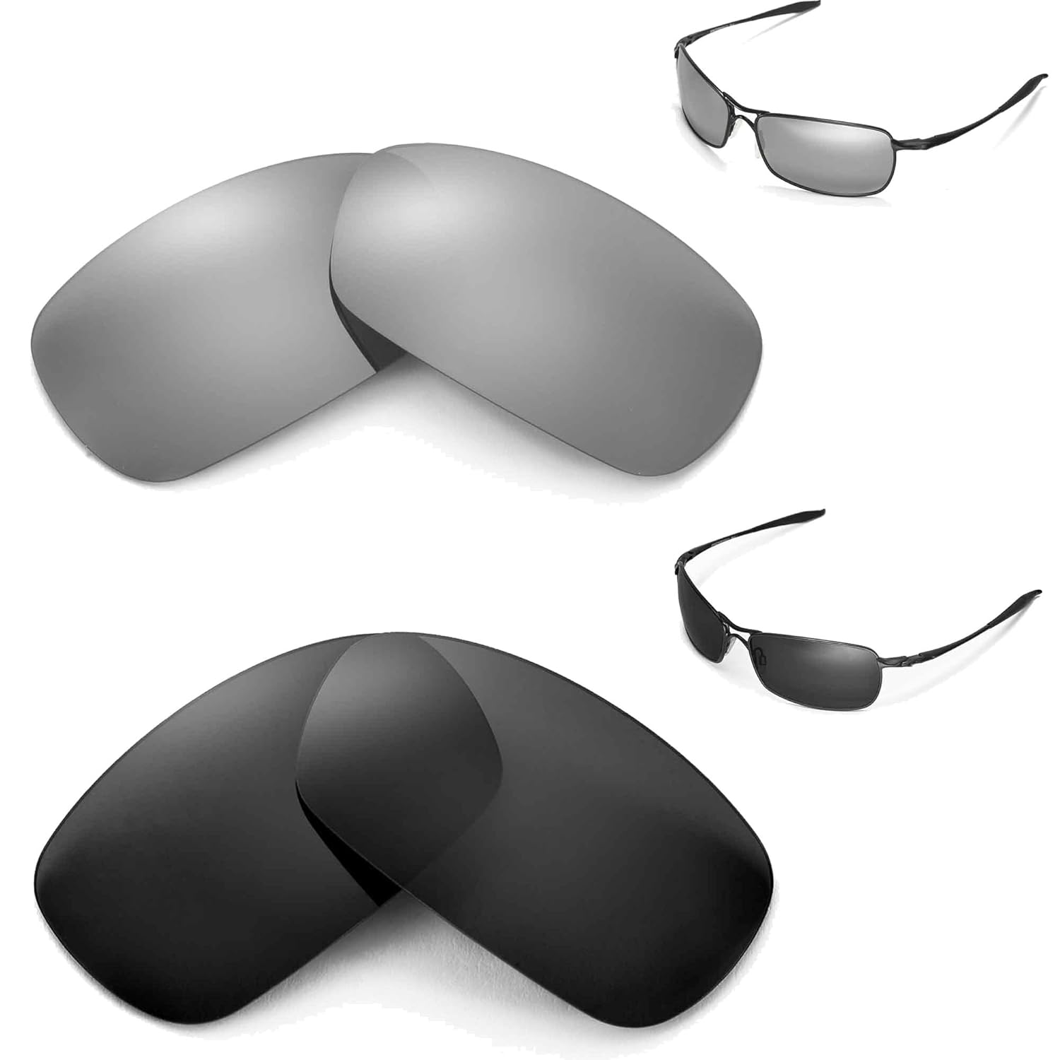 

New Walleva Polarized Black + Titanium Lenses For Oakley Crosshair 2.0 (2010 version)