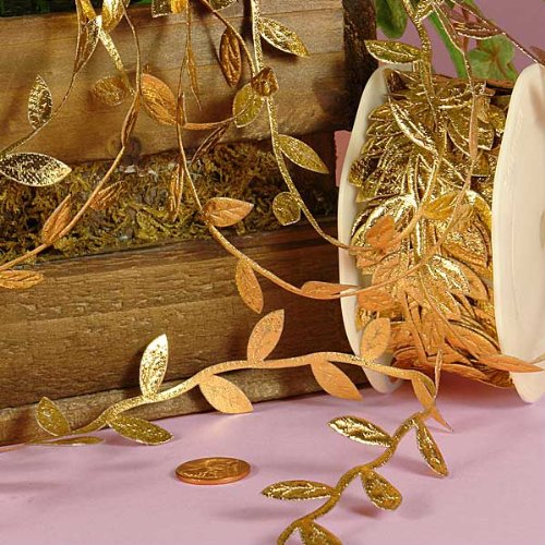 Leaf Ribbon - 10 Yards (Gold Leaf)