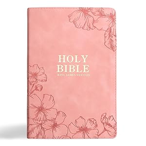 KJV Holy Bible, Giant Print with Cross-References, Soft Pink LeatherTouch with Floral Cover Design, Thumb Index, Ribbon Marker, Red Letter, Full-Color Maps, Easy-to-Read MCM Type, King James Version