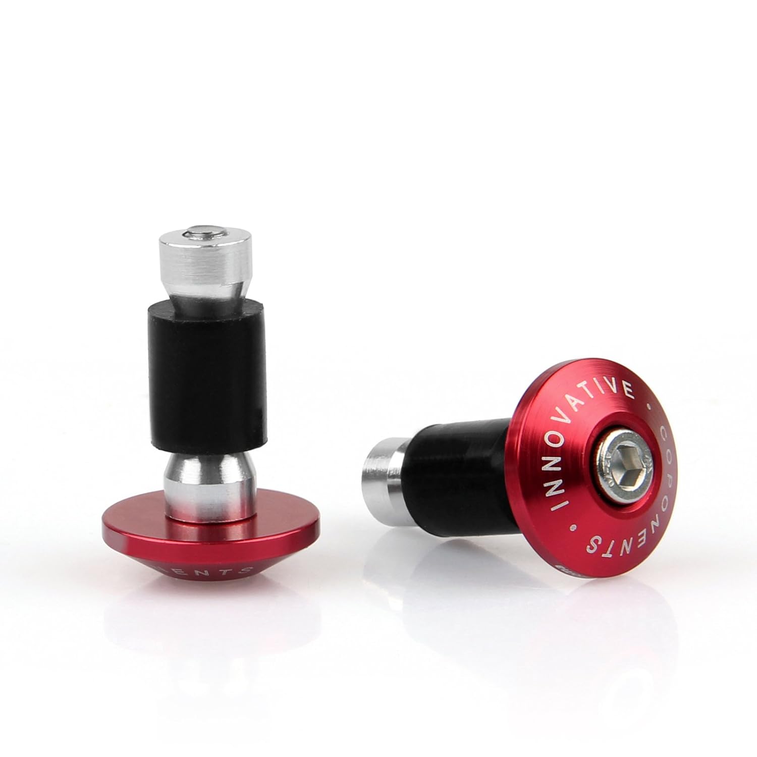 

Areyourshop Universal Motorcycle Street Bike 7/8" Handlebar Grips Bar End Plugs Red