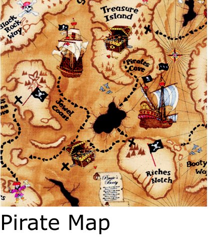 

Perfect Pocket Bib in Pirate Map Size Small