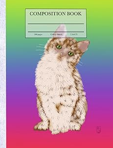 Composition Book: Cute Kitten, College-Ruled, 100 Pages, 7.5 x 9.75" by M H