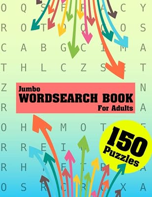 Jumbo Wordsearch Book For Adults: Large Print Wordsearch Books For Adults Big Font Easy To Read With Solution : 1 Puzzle Per Page Good For Senior or Elderly